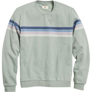Marine Layer Sage Sweatshirt with Blue and White Stripes